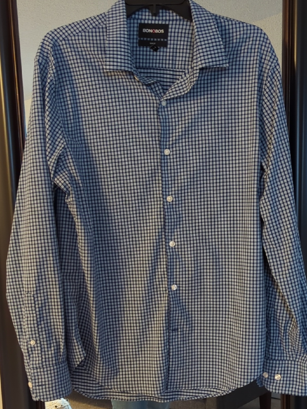 Bonobos Blue and White Micro-Check Dress Shirt